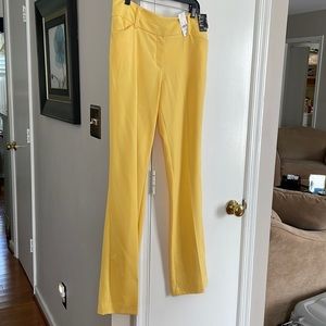 Ladies barely boot cut dress pants. Absolutely beautiful yellow.